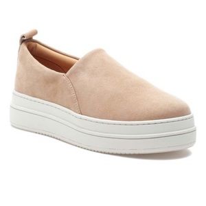 J/Slides- Sandstone Suede Nipster Platform Slip-On Sneaker - Women